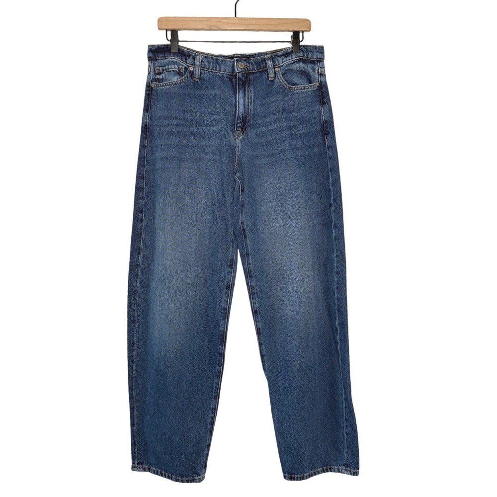 Banana Republic Barrel Fit Jeans Blue Hemlock Wash High Rise Denim 28